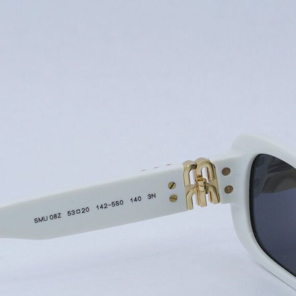🕶️ New Miu Miu MU08ZS 1425S0 Sunglasses - White Ivory Frame, Dark Grey Lenses - Picture 7 of 11